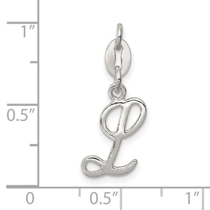 Sterling Silver Chain Slide Initial L Pendant