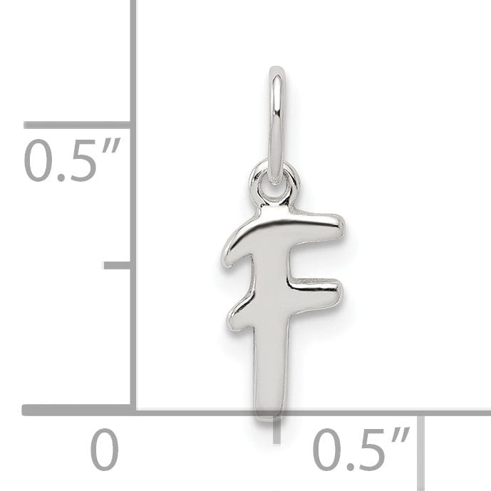 Sterling Silver Chain Slide Initial F Pendant