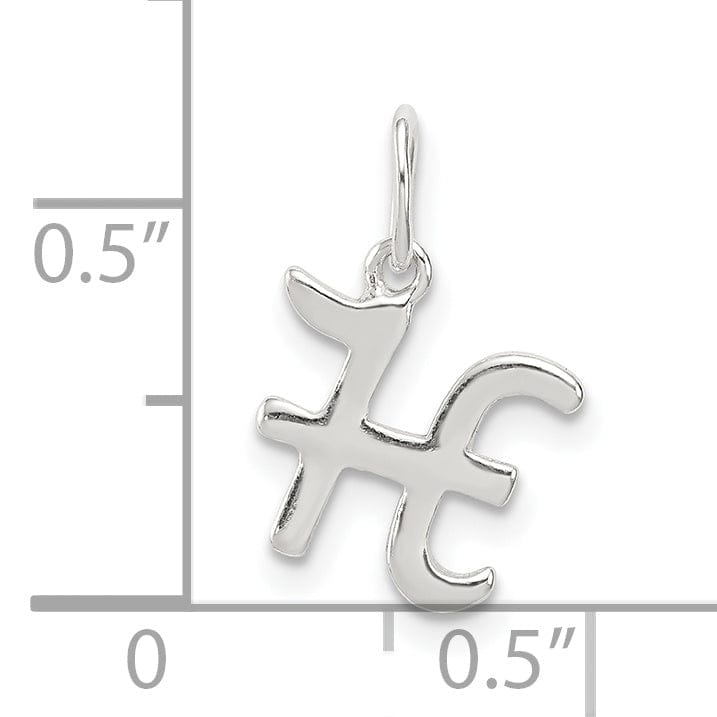 Sterling Silver Chain Slide Initial H Pendant