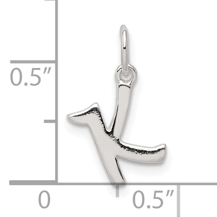 Sterling Silver Chain Slide Initial K Pendant