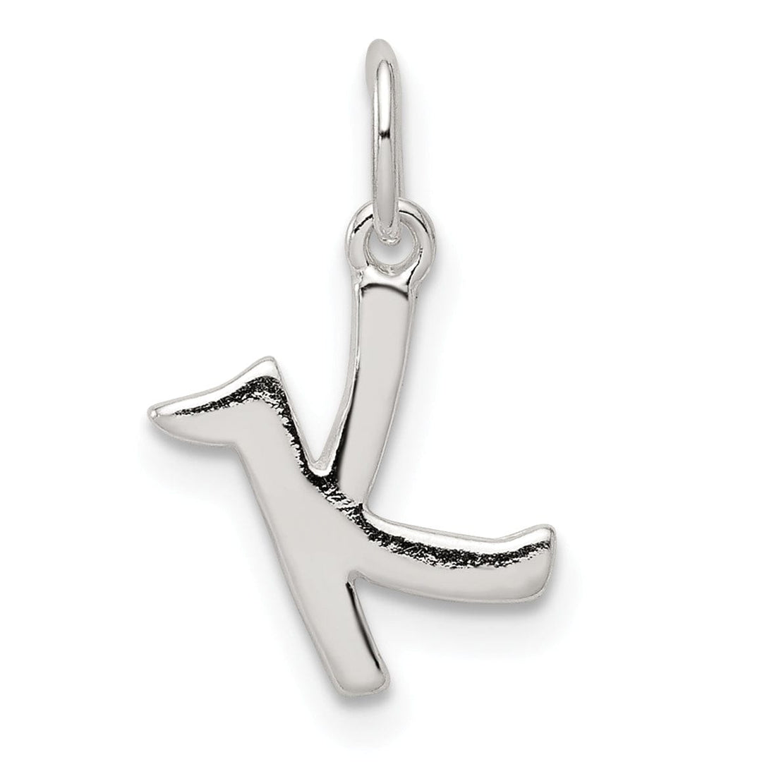 Sterling Silver Chain Slide Initial K Pendant