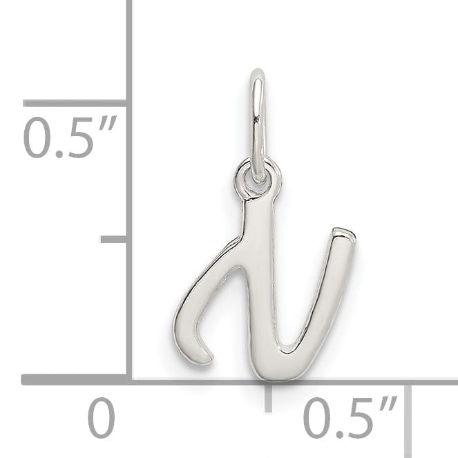 Sterling Silver Chain Slide Initial N Pendant