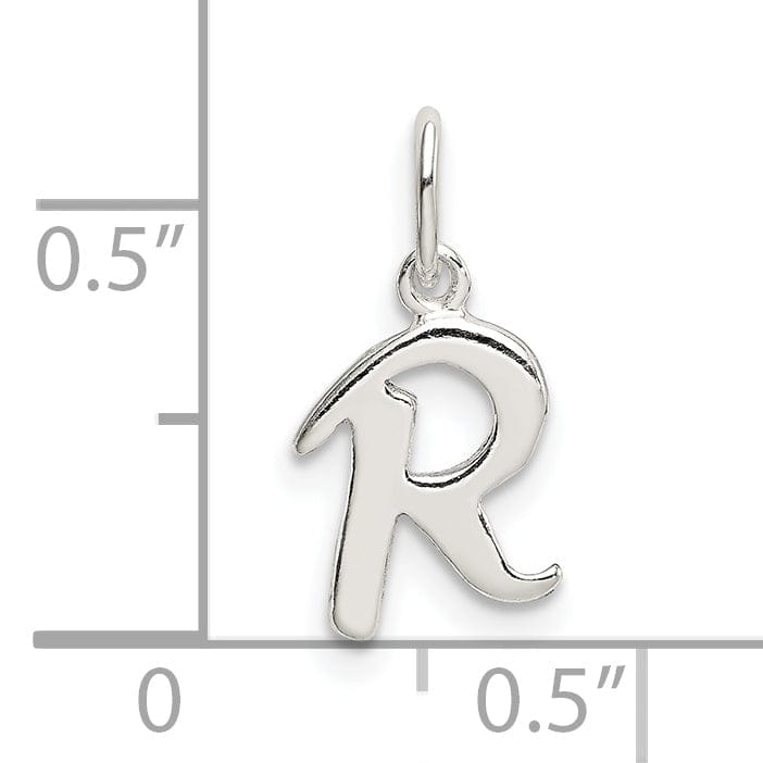 Sterling Silver Chain Slide Initial R Pendant