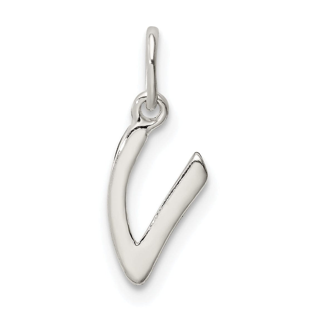 Sterling Silver Chain Slide Initial V Pendant