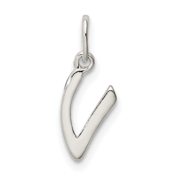 Sterling Silver Chain Slide Initial V Pendant