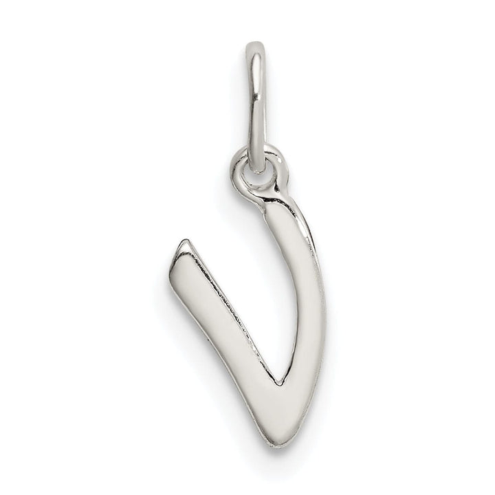 Sterling Silver Chain Slide Initial V Pendant