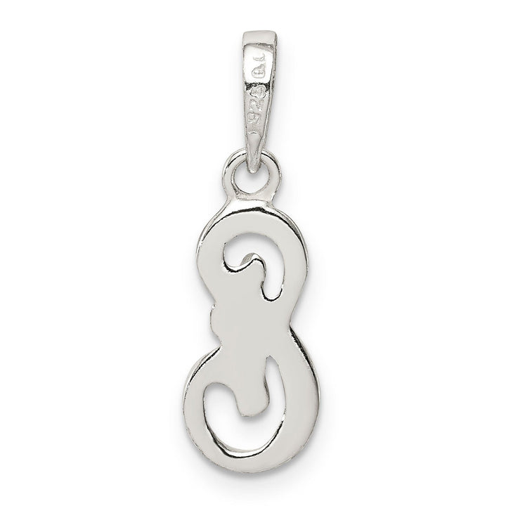 Sterling Silver Polished Initial E Pendant