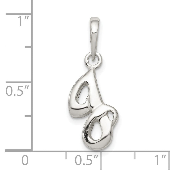 Sterling Silver Polished Initial J Pendant