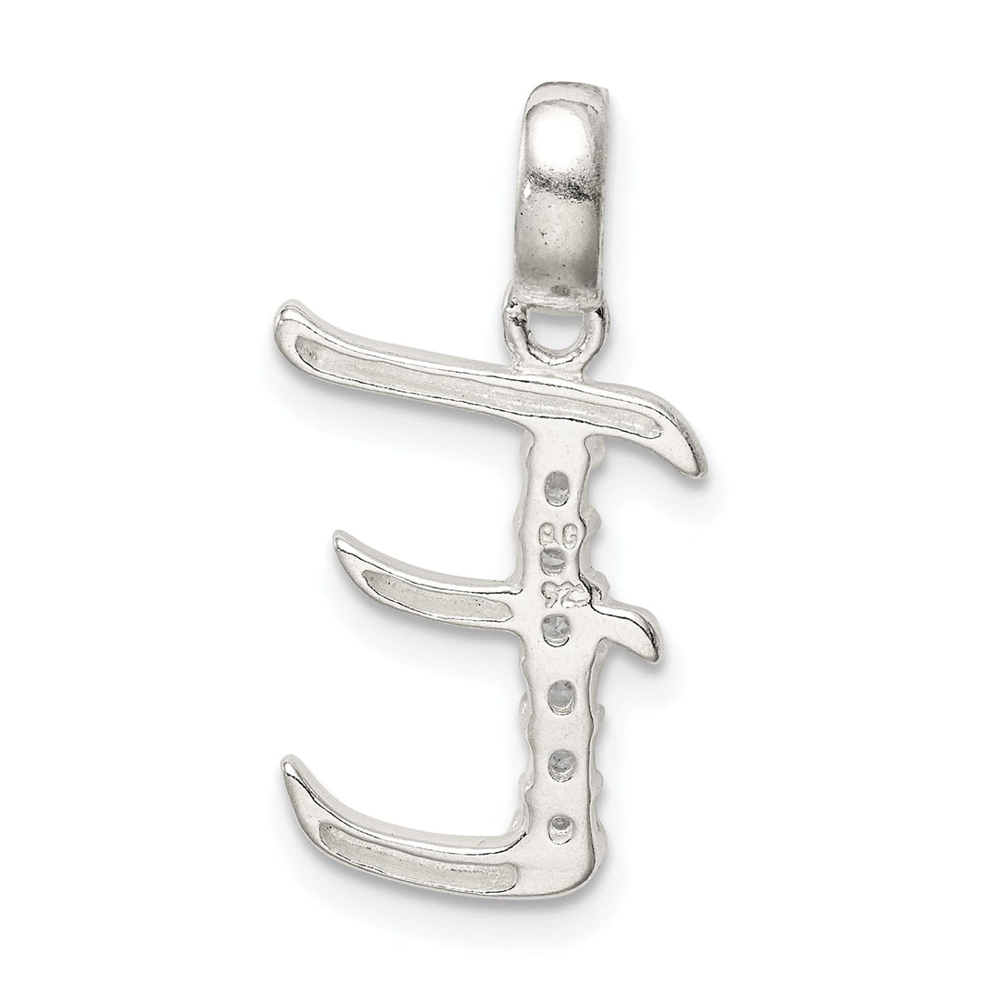 Sterling Silver CZ Initial E Charm Pendant