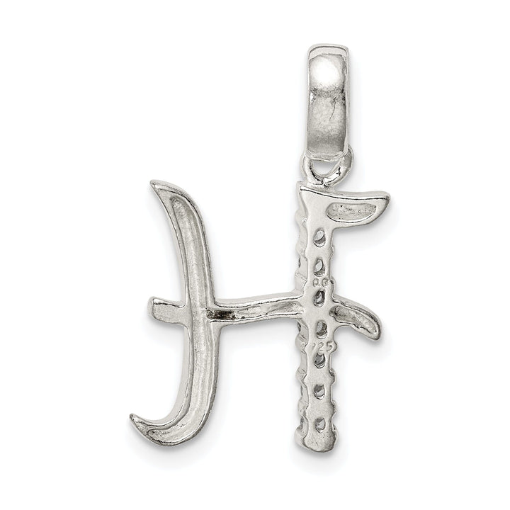 Sterling Silver CZ Initial H Charm Pendant