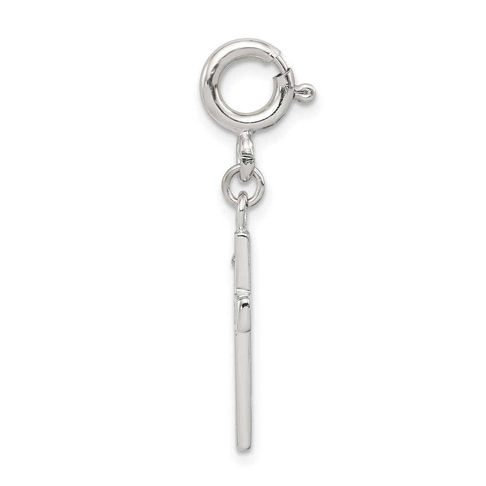 Sterling Silver CZ Faith Cross Clip-on Charm