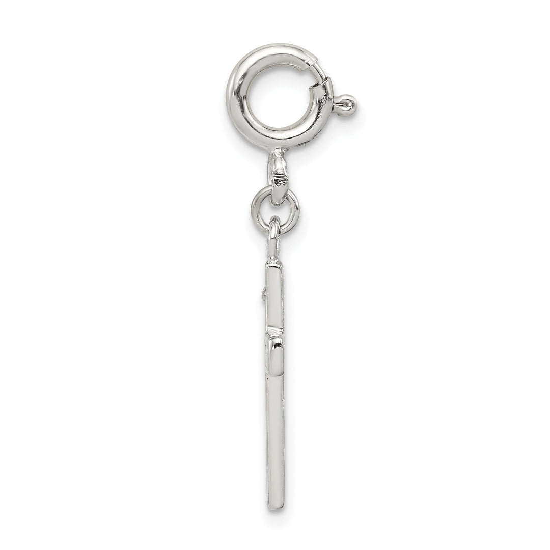 Sterling Silver CZ Faith Cross Clip-on Charm