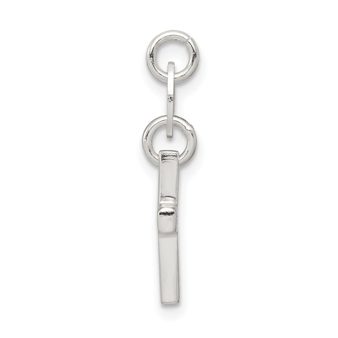 Sterling Silver and CZ Polished Cross Charm