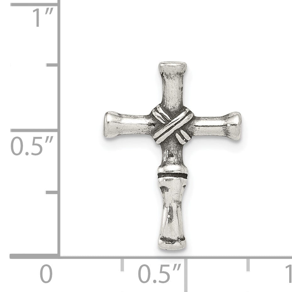 Silver Antiqued Chain Slide Cross Pendant