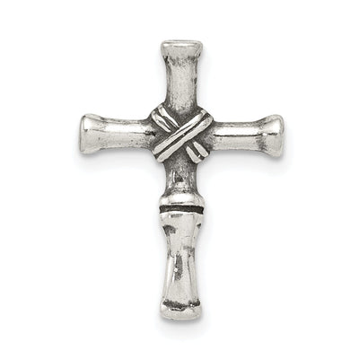 Silver Antiqued Chain Slide Cross Pendant