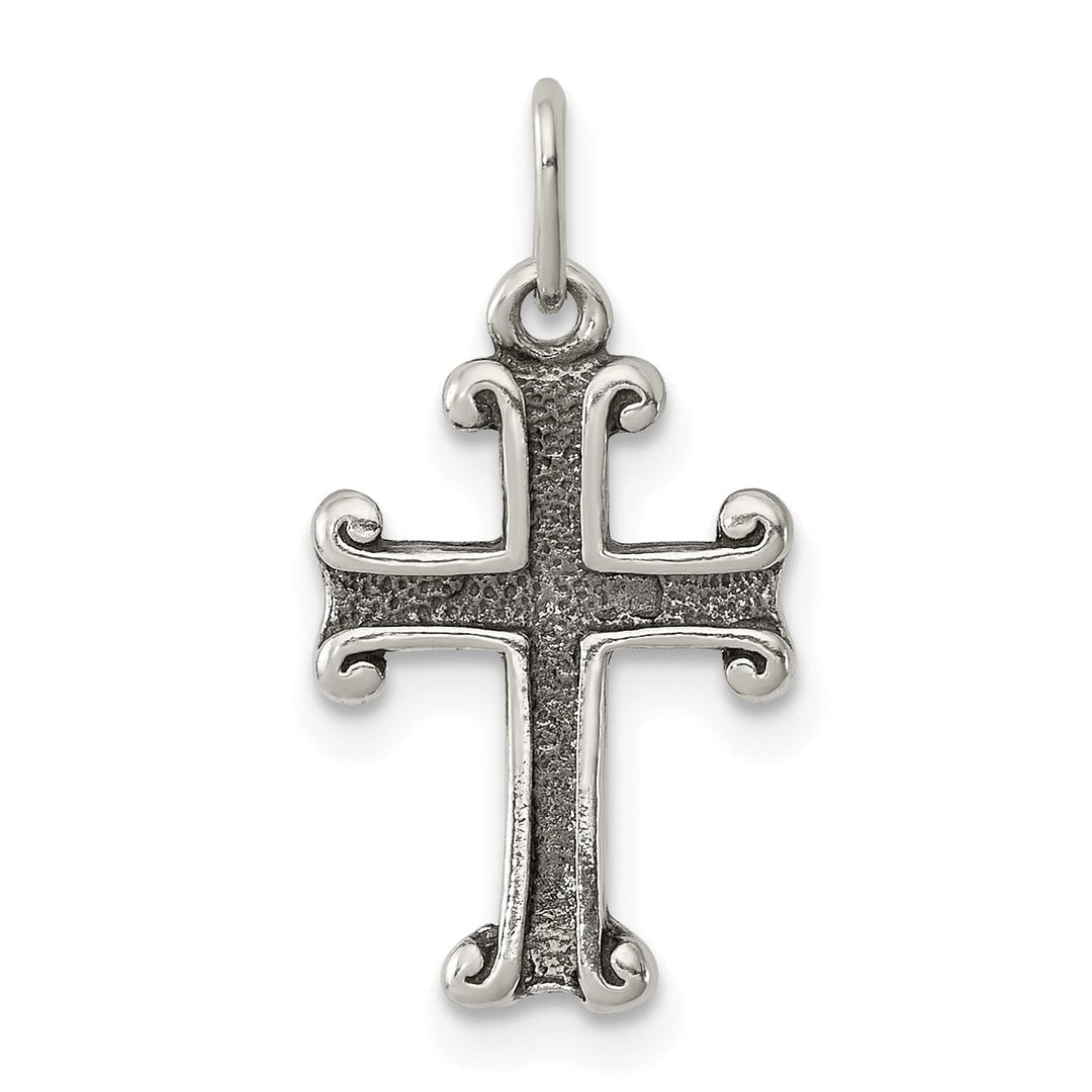 Sterling Silver Antiqued Finish Cross Pendant