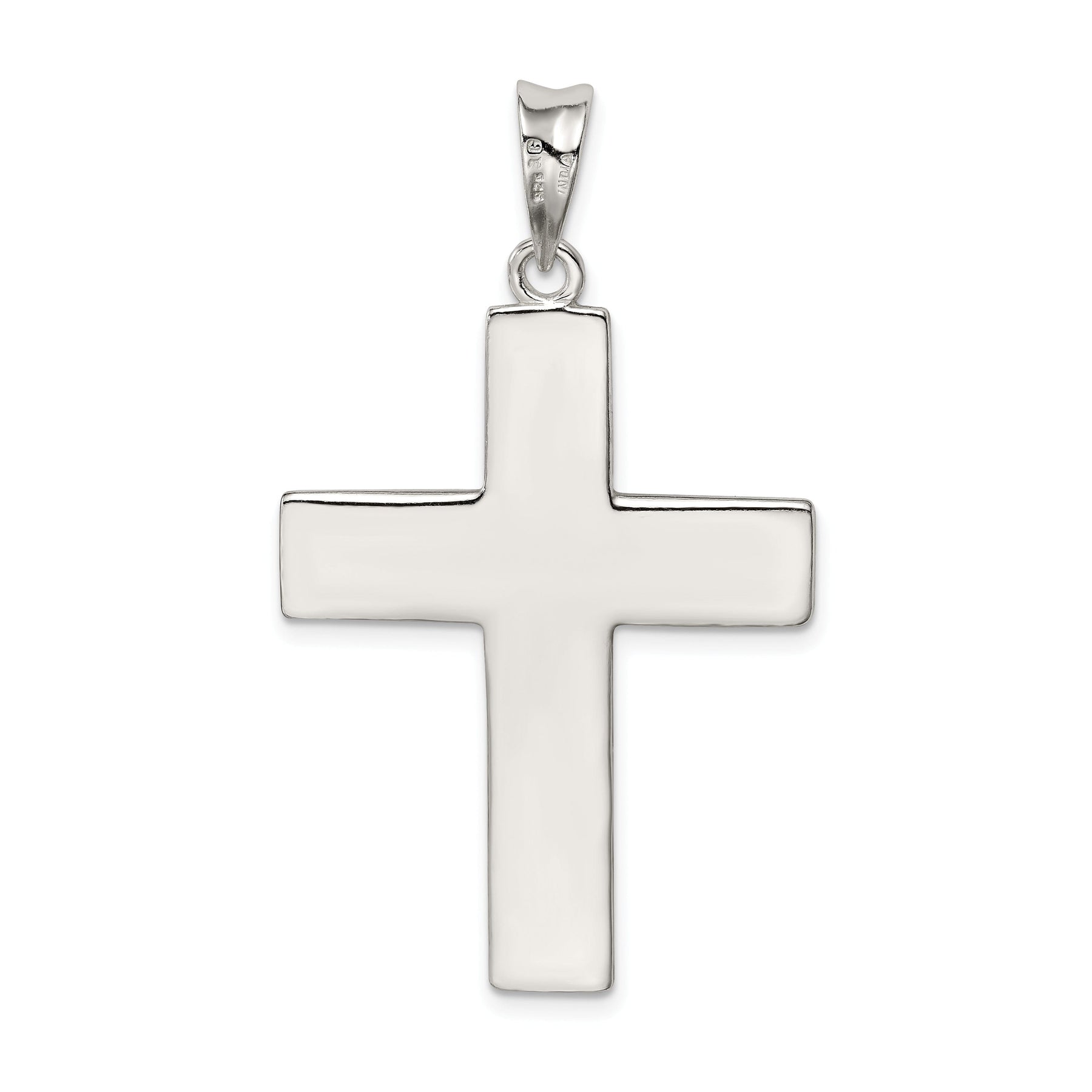 Silver Polish Texture Finish Latin Cross Pendant