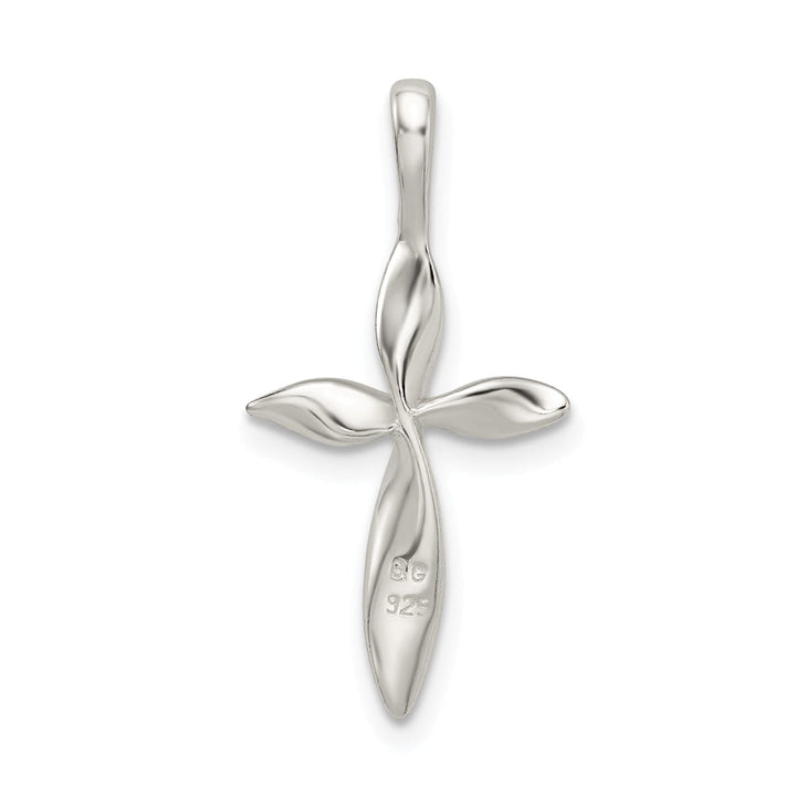 Sterling Silver Polished Twisted Cross Pendant