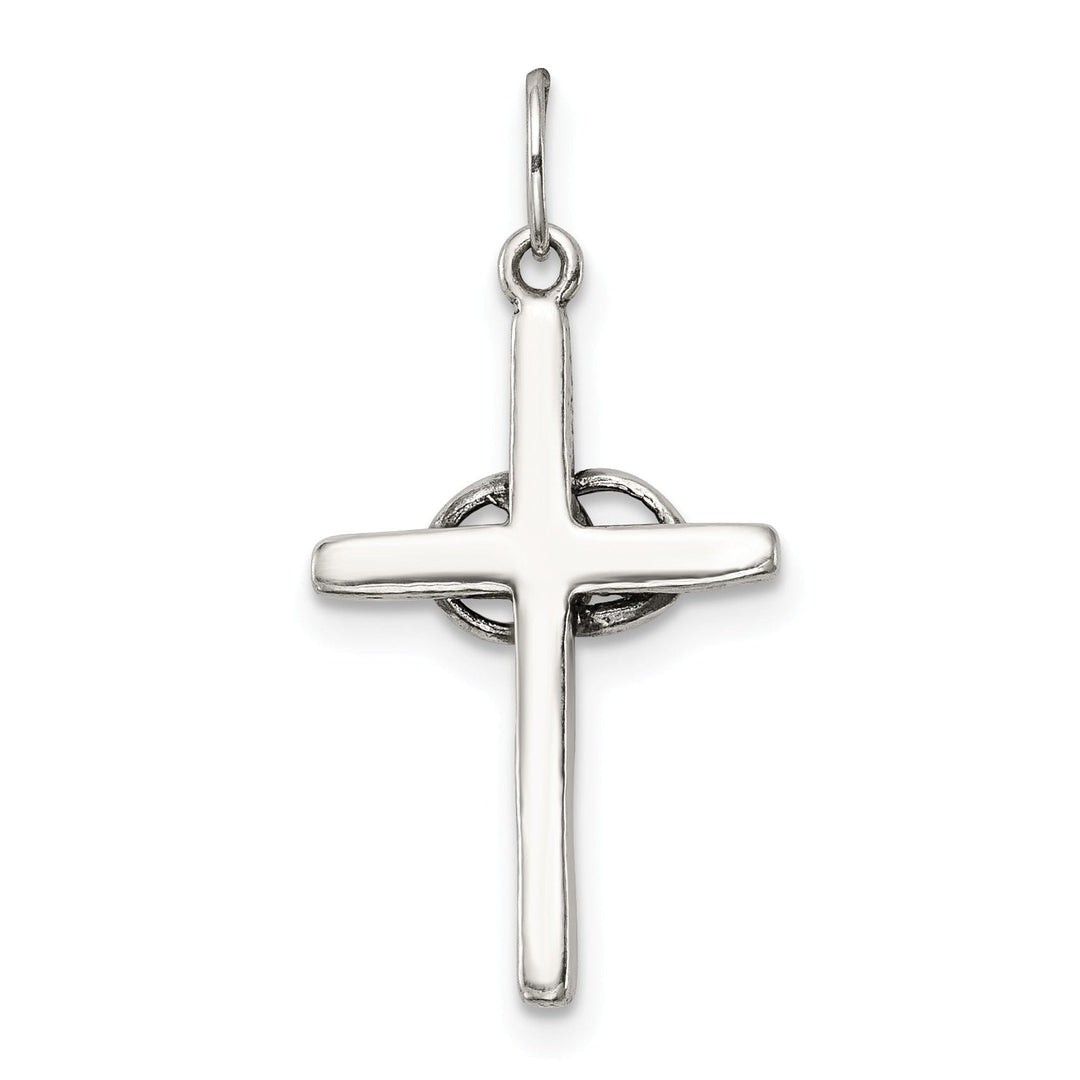 Sterling Silver Antiqued Wedding Cross Pendant