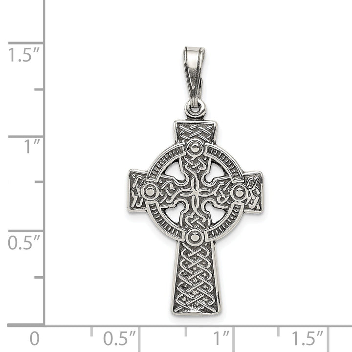 Silver Antiqued Finish Celtic Cross Pendant