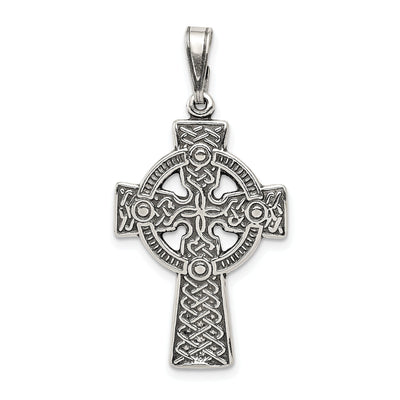 Silver Antiqued Finish Celtic Cross Pendant
