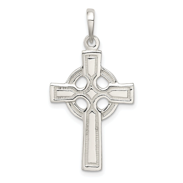 Silver Polished Finish Celtic Cross Pendant