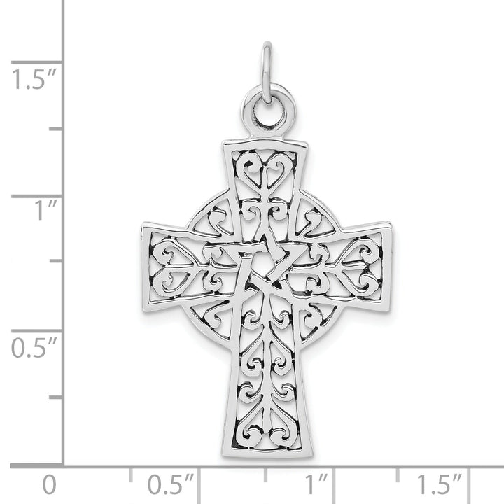 Silver Antiqued Finish Celtic Cross Pendant