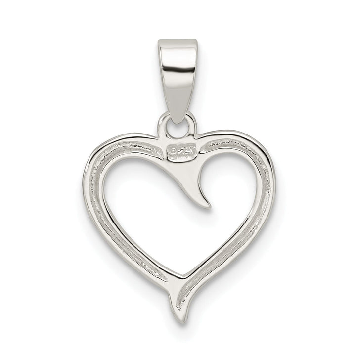 Sterling Silver Polished Open Heart Pendant