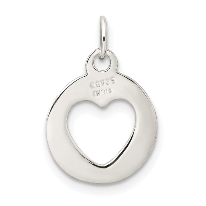 Sterling Silver Round Circle with Heart Pendant