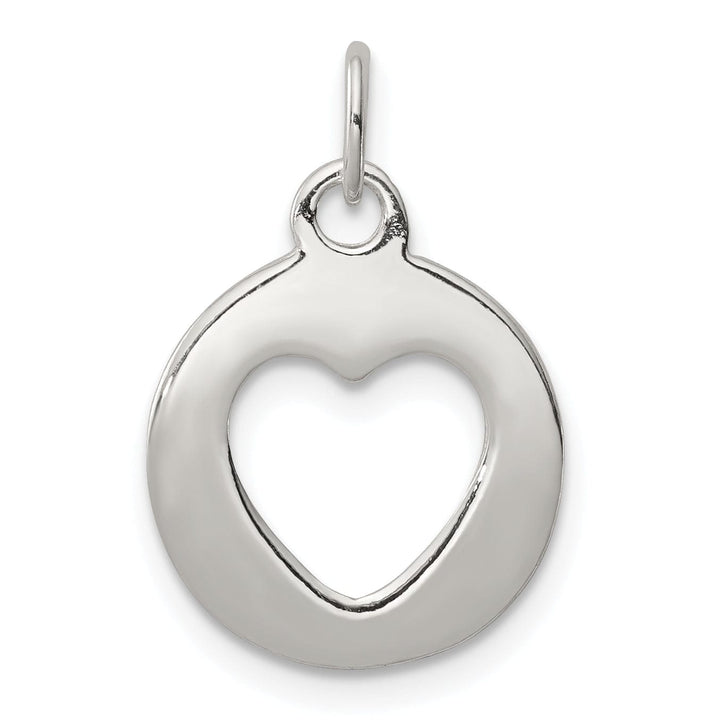 Sterling Silver Round Circle with Heart Pendant