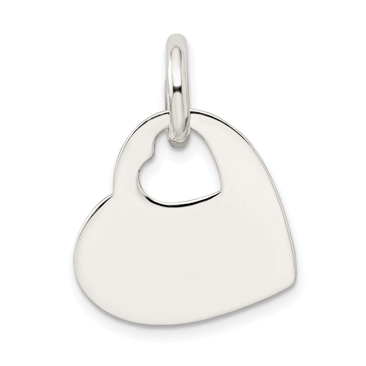 Sterling Silver Polished Cut Out Heart Pendant