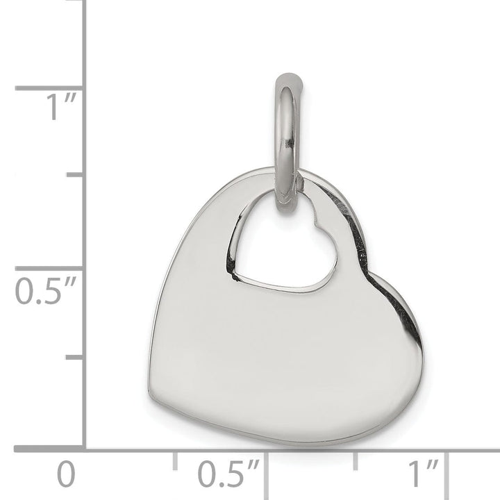 Sterling Silver Polished Cut Out Heart Pendant