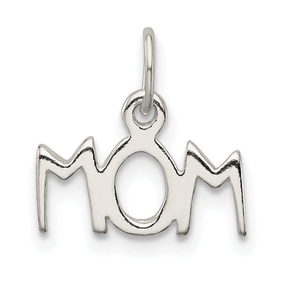 Sterling Silver Polished Flat Mom Charm pendant at $ 3.74 only from Jewelryshopping.com