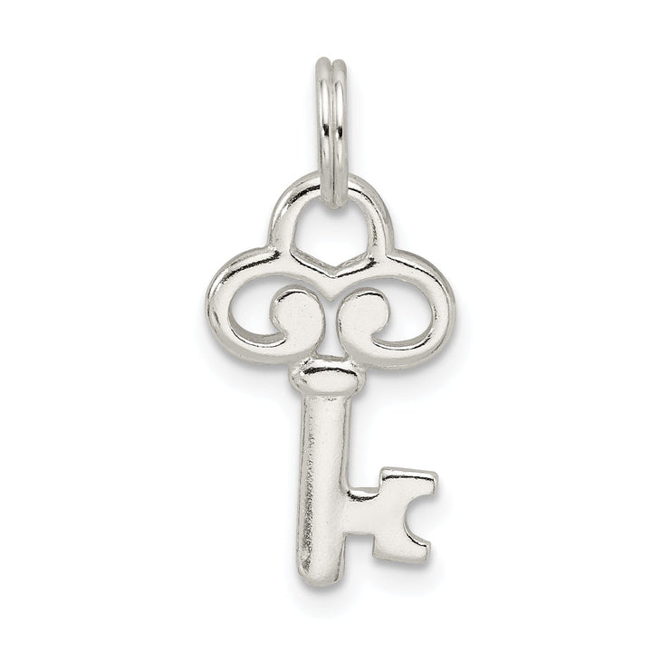 Sterling Silver Polished Key Charm Pendant