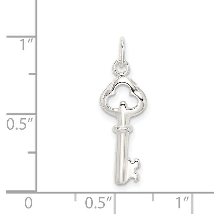 Sterling Silver Open Back Key Charm Pendant