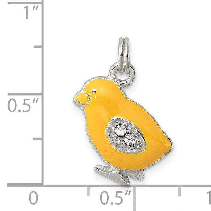 Silver Preciosa Crystal Yellow Baby Chick Charm