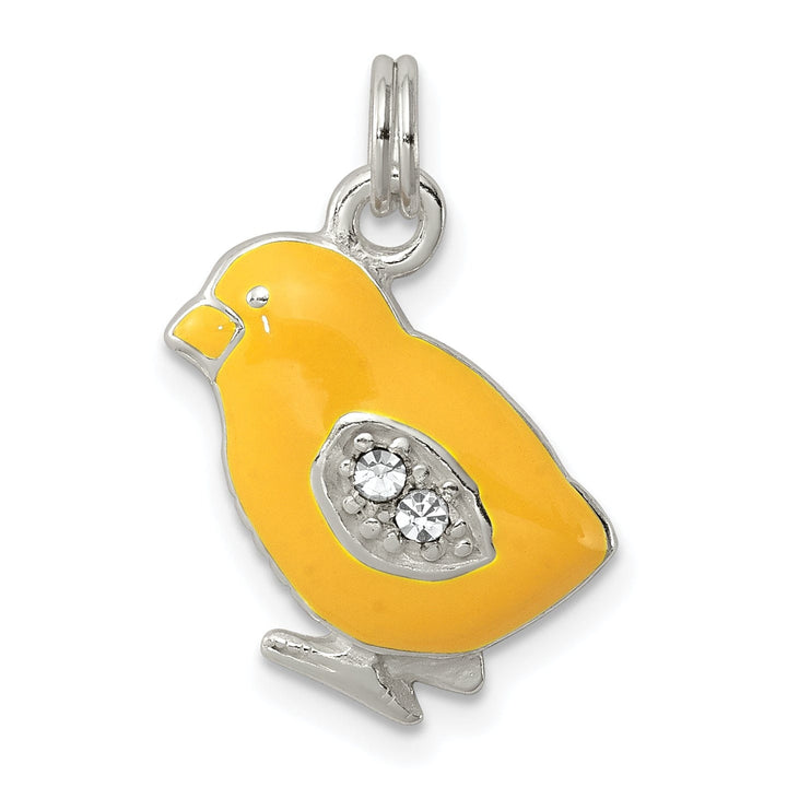 Silver Preciosa Crystal Yellow Baby Chick Charm