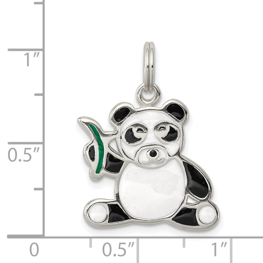 Sterling Silver Enameled Panda Bear Charm