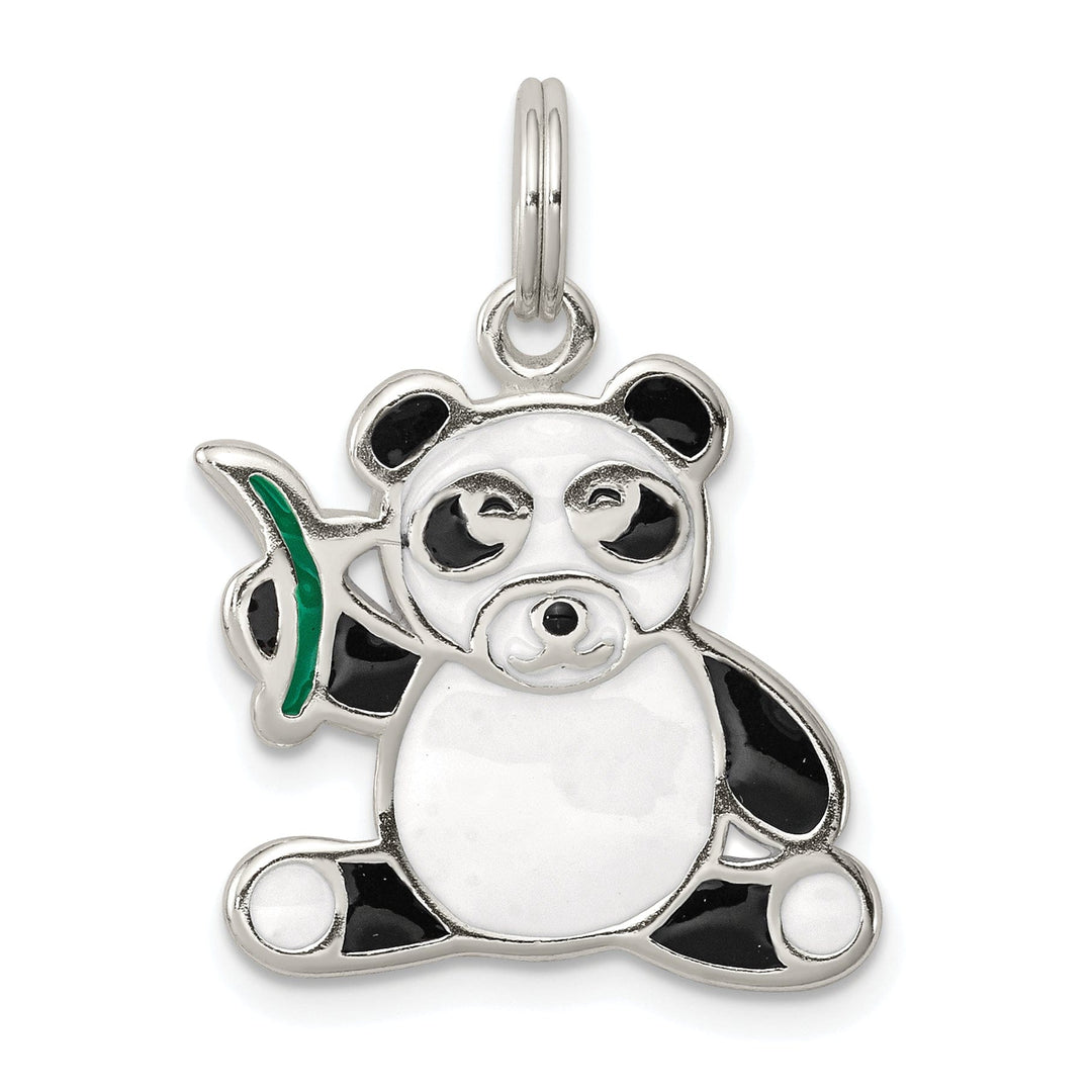Sterling Silver Enameled Panda Bear Charm