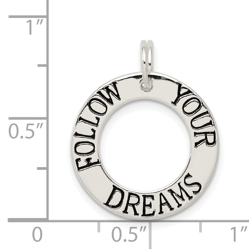 Sterling Silver Follow Your Dreams Circle Charm