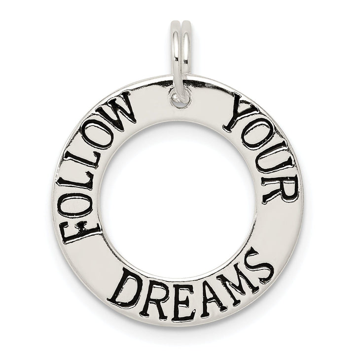 Sterling Silver Follow Your Dreams Circle Charm