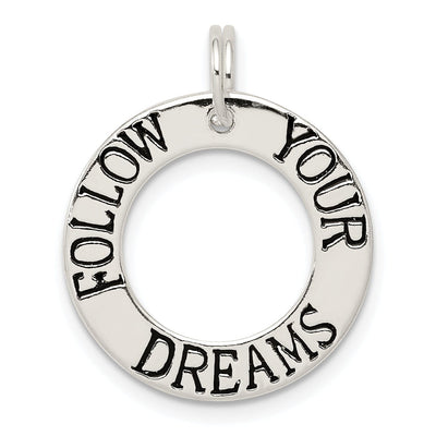 Sterling Silver Follow Your Dreams Circle Charm at $ 12.77 only from Jewelryshopping.com