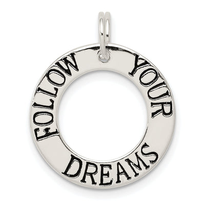 Sterling Silver Follow Your Dreams Circle Charm at $ 12.77 only from Jewelryshopping.com