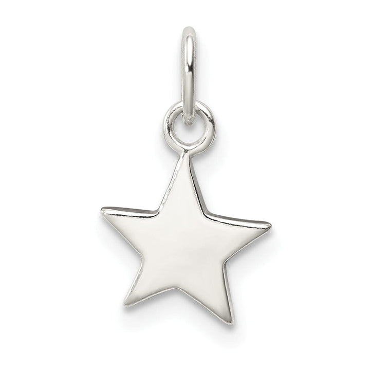 Solid Sterling Silver Star Charm Pendant
