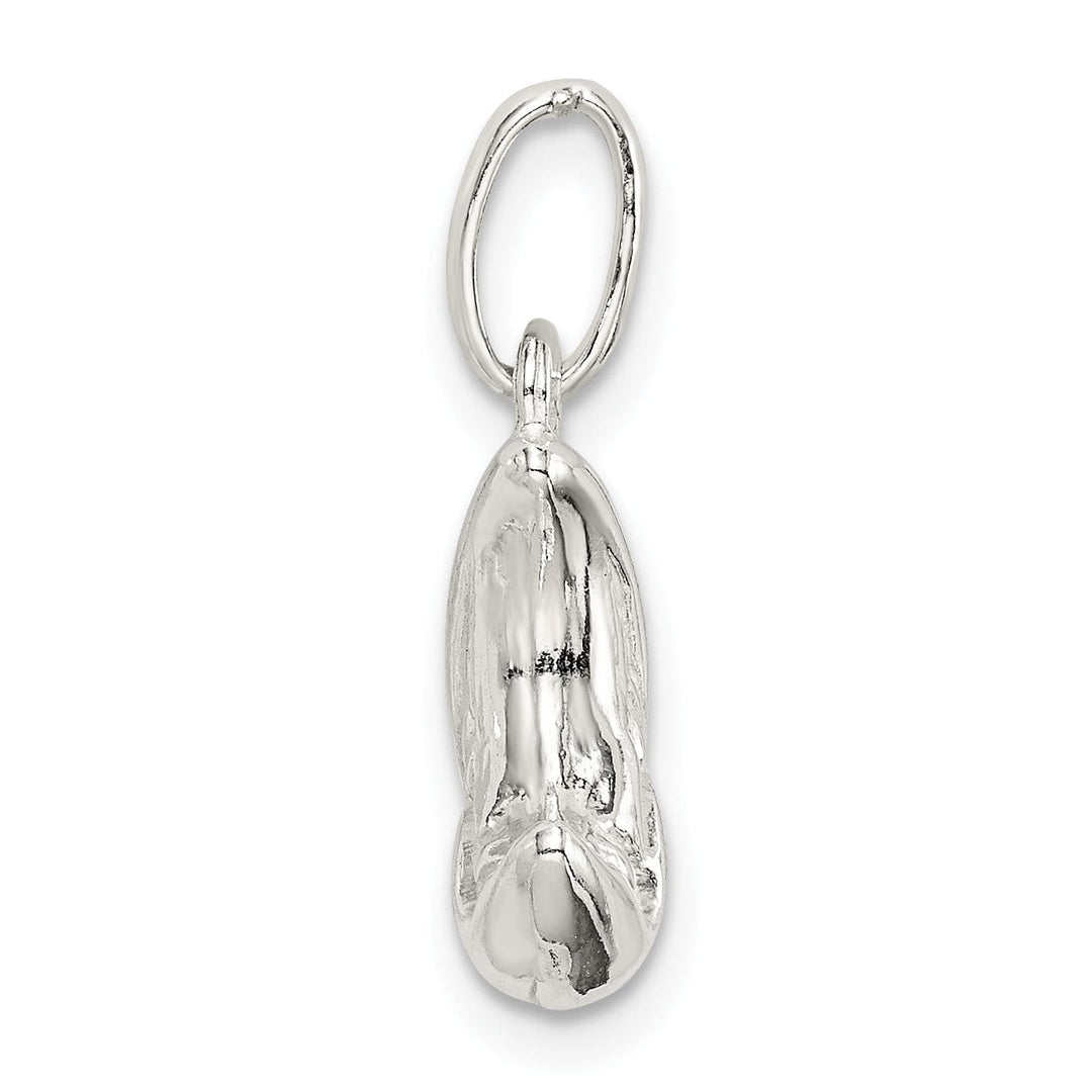 Sterling Silver 3-D Half Moon Charm Pendant