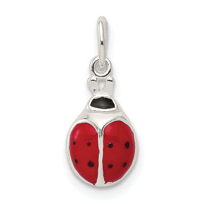 Silver Polished Concaved Enamel Lady Bug Charm at $ 5.12 only from Jewelryshopping.com