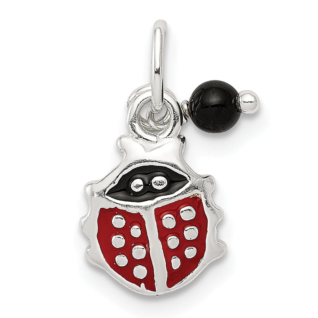 Sterling Silver Red Enameled Ladybug Charm