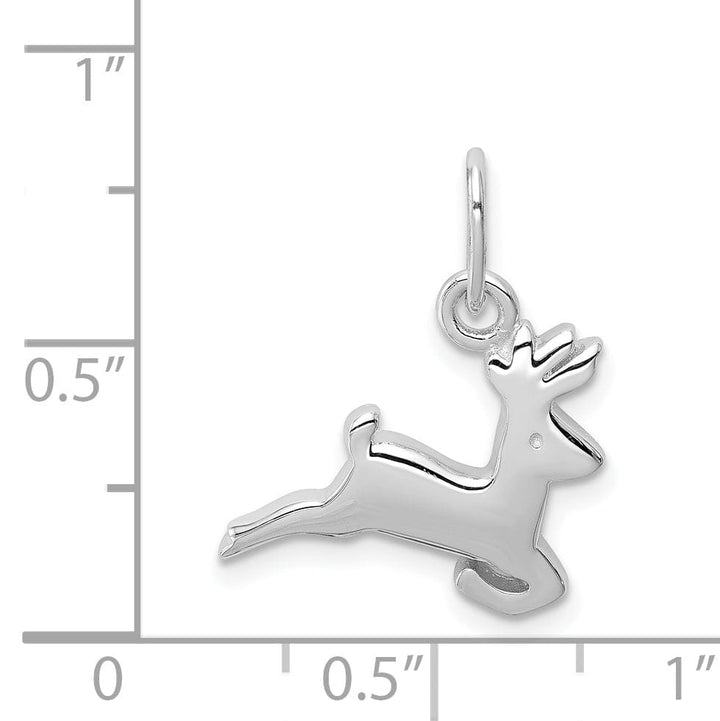 Sterling Silver Running Deer Charm Pendant