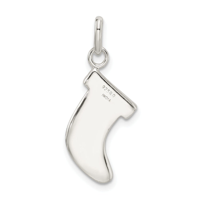 Silver Enameled Christmas Stocking Pendant