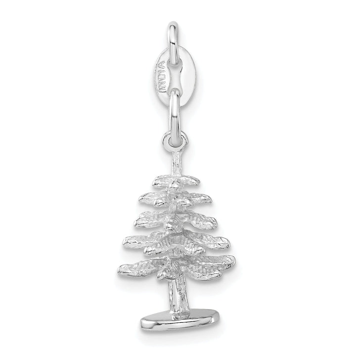 Sterling Silver Polished Tree Charm Pendant